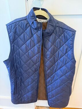 Peter Millar Boy's Essex Navy Blue Quilted Youth Vest size L